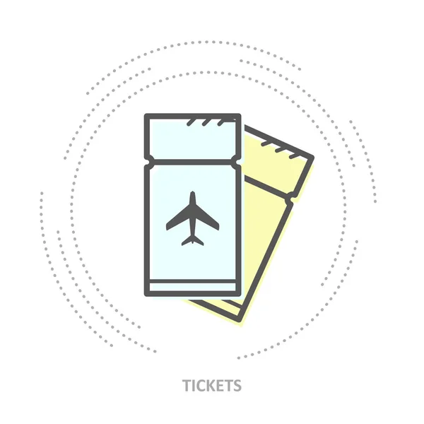 Ícone de bilhetes de avião simples - ícone de estilo linear — Vetor de Stock
