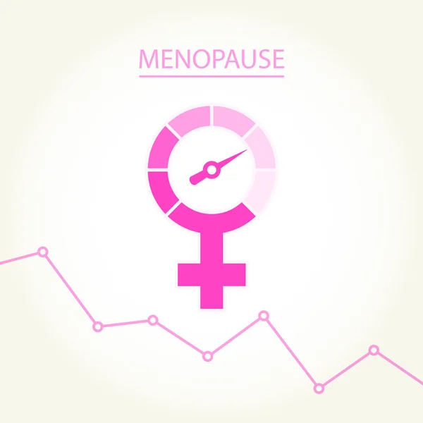 Conceito de menopausa com sinal de gênero da mulher - clímax, climatério —  Vetores de Stock