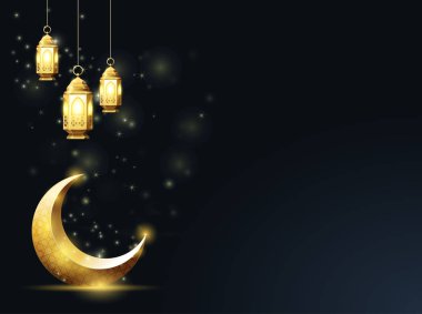 İslam hilal ve fenerler asılı, ramazan Kareem