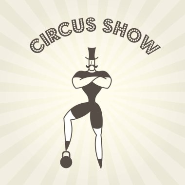 Strongman with arms crossed on chest - gentleman or circus actor vector Strongman with arms crossed on chest - gentleman or circus actor vector