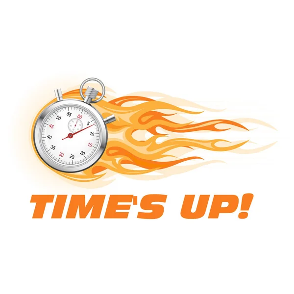 Tempos acima, apresse-se - ícone de cronômetro ardente, símbolo de oferta quente — Vetor de Stock