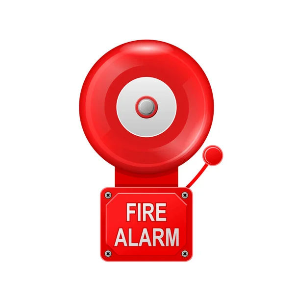 Σύστημα συναγερμού πυρκαγιάς-συναγερμός μεταλλικό κουδούνι — Διανυσματικό Αρχείο