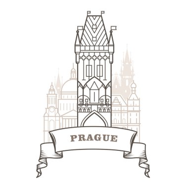 Prag şehir silueti - Prag'da Toz Kulesi, amblem 