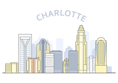 Charlotte cityscape, Kuzey Carolina - Charlotte şehir panoraması