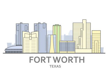 Fort Worth silueti, Teksas - Fort Worth panoraması, şehir merkezi