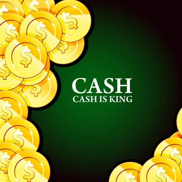 Geld achtergrond met gouden munten-Casino Cash, Fortune — Stockvector