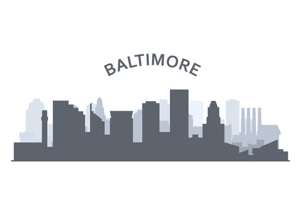 Silhouet van de skyline van Baltimore-Baltimore Panorama, stad — Stockvector