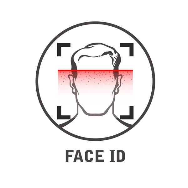 Face id scan icon-gezichts scanner voor smartphone of laptop — Stockvector