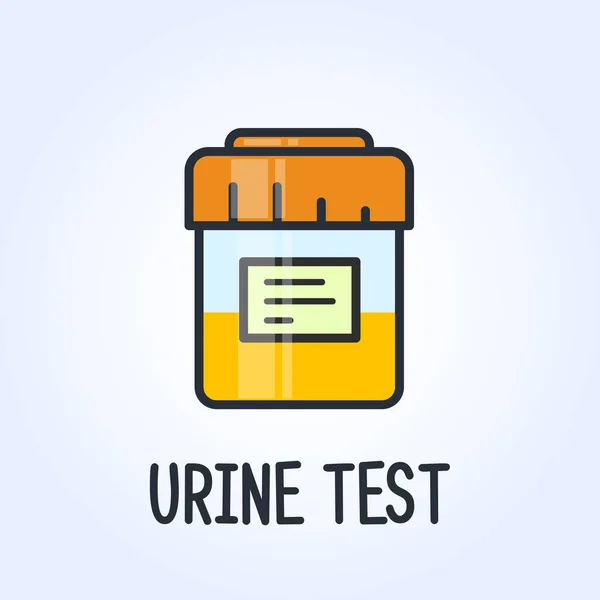 Urine test in a plastic jar icon, urinalysis sampling — Stock Illustration Urine test in a plastic jar icon, urinalysis sampling Royalty Free Stock Vectors