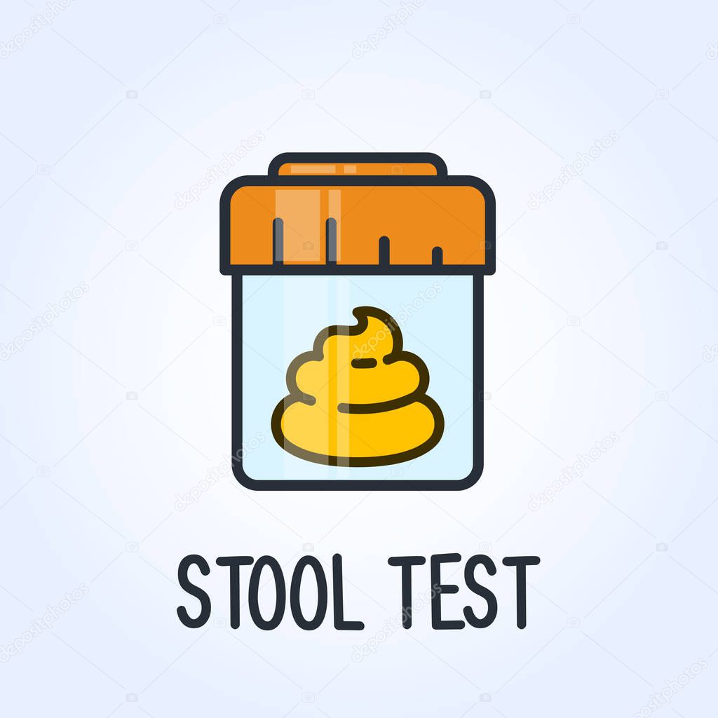 Stool test icon - laboratory testing service of excrements