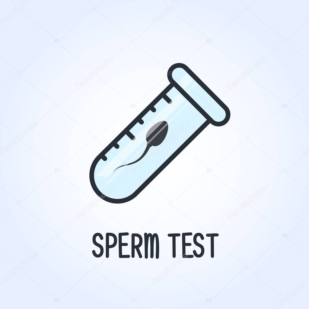 Sperm test icon, sperm bank donor sign, secretion sampling