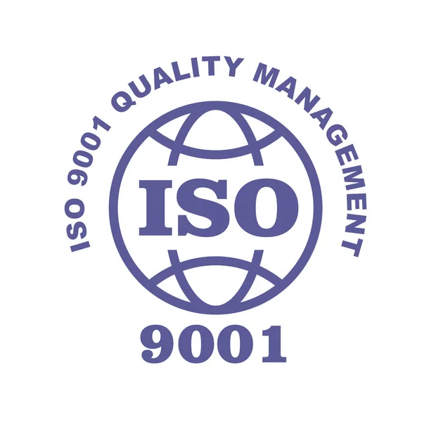 ISO 9001 stamp sign - quality management systems, QMS standard — Stock Vector