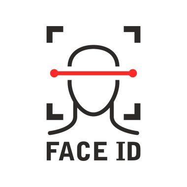 Face id simgesi - tanıma tanımlama tonu sistemi, yüz tarası
