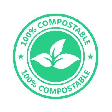 Kompostlanabilir ürün etiketi, plastik ücretsiz simge - eko mühür 