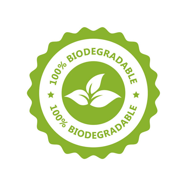 Biodegradable, plastic free icon - compostable product label