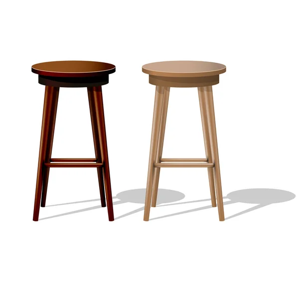 Bar ξύλινο σκαμπό απομονώνονται σε λευκό - stand up show stool — Διανυσματικό Αρχείο