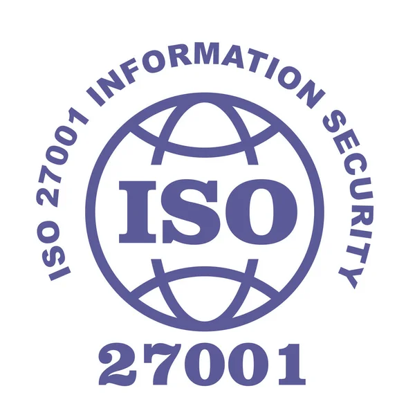 Iso 27001 stämpeltecken - standard för informationssäkerhet — Stock vektor