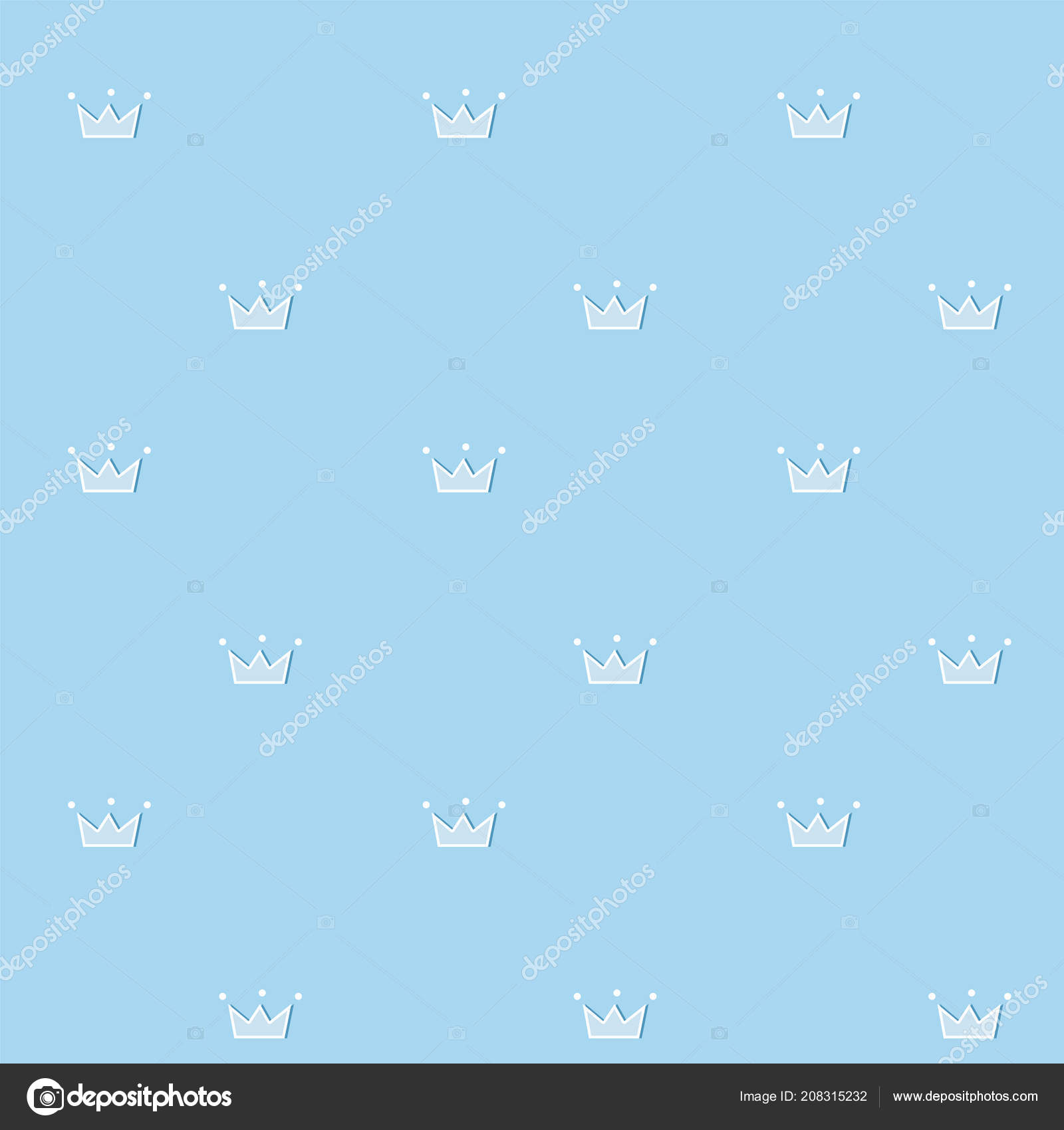 可爱的无缝模式蓝色皇家媒介背景涂鸦冠与白色点设计王子苗圃男婴服装聚会邀请小国王宝座的光背景高级儿童图库矢量图©alenaspl 208315232, image size:1600x1700