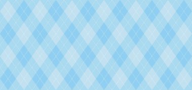 Argyle vektör desen. Açık mavi ince beyaz noktalı çizgi ile. Kesintisiz geometrik arka plan kumaş, kumaş, erkekler için giyim, kağıt ambalaj. Küçük adam (erkek bebek) parti davet kartı için zemin