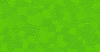 Parlak mat yeşil geometrik arka plan. Soyut şekiller ilmekledi hareket özetliyor. Kaleydoskop çiçek deseni. Şık en az modern hareket tasarımı. Kesme kağıt ve kabartma etkisi. Halk süsleme