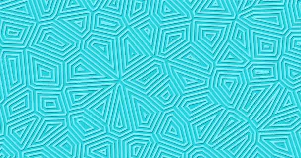 の鮮やかなターコイズ ブルーの幾何学的な背景 抽象的な形のループに移動します スタイリッシュなモダンなモーション デザイン アクアマリンかわいいエレガンス スタジオの壁 冬の休暇 夏の結婚式のため簡単なきれいな背景 — ストック動画