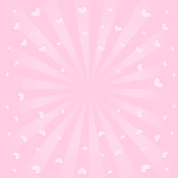 Cute Pink Background Sunbeams Flying Hearts Air Romantic Elegante Picture Royalty Free Stock Vectors