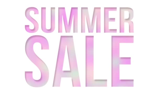 Looping Seamless Animation Text Summer Sale White Paper Cutting Style — Stock Video