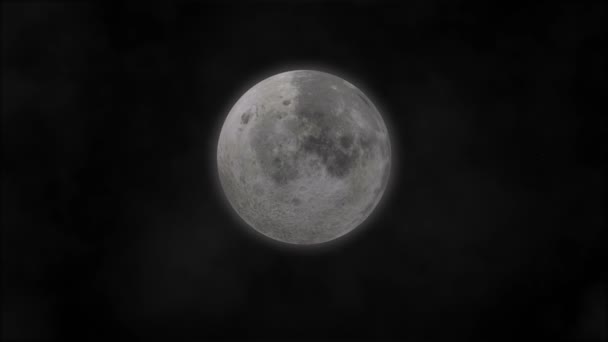 Tiefschwarzer Nebel Nahtlose Animation Mit Vollmond Dunkelgrauer Bewölkter Himmel Halloween — Stockvideo