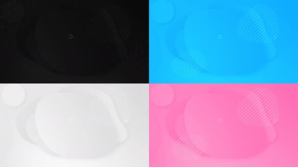 Комплект Дисплеев Белом Черном Голубом Розовом Фоне Циклическая Анимация Текущих — стоковое видео