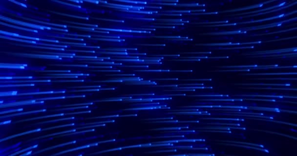 Abstraktes Marineblaues Partikellicht Nahtlose Schleife Animierte Dynamische Horizontale Neonstrahlen Regen — Stockvideo