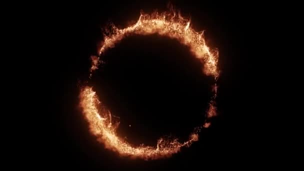 Oferta Płonący Abstrakcyjny Bezszwowy Okrągły Animowany Szkielet Czarnym Tle Dynamiczna — Wideo stockowe