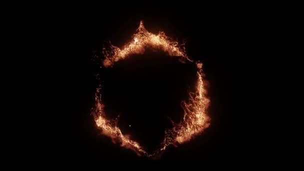 Oferta Caliente Burning Abstract Seamless Looped Hexagon Animated Frame Transparent — Vídeo de stock