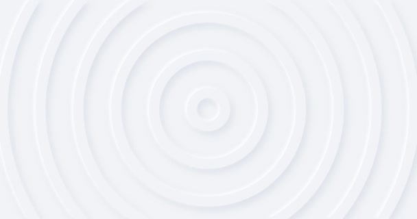 柔らかい影を持つ抽象的な白い円 3Dクリーンエンボス加工の背景 ビジネスプレゼンテーションのための純粋な基本的なアニメーションカバー ユニバーサルエレガントな最小Bgパターン ハーフトーン現代のデジタル最小限の色 — ストック動画
