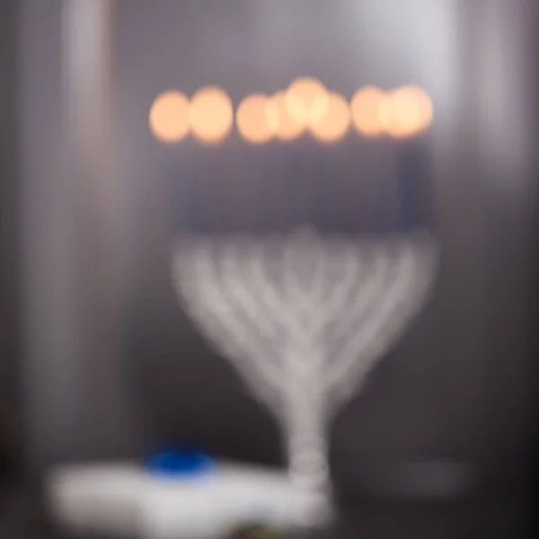 As luzes desfocadas de férias judaicas Hanukkah Fotos De Bancos De Imagens Sem Royalties