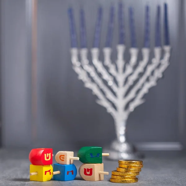 Τα θρησκευτικά σύμβολα της εβραϊκής διακοπές Hanukkah Royalty Free Φωτογραφίες Αρχείου