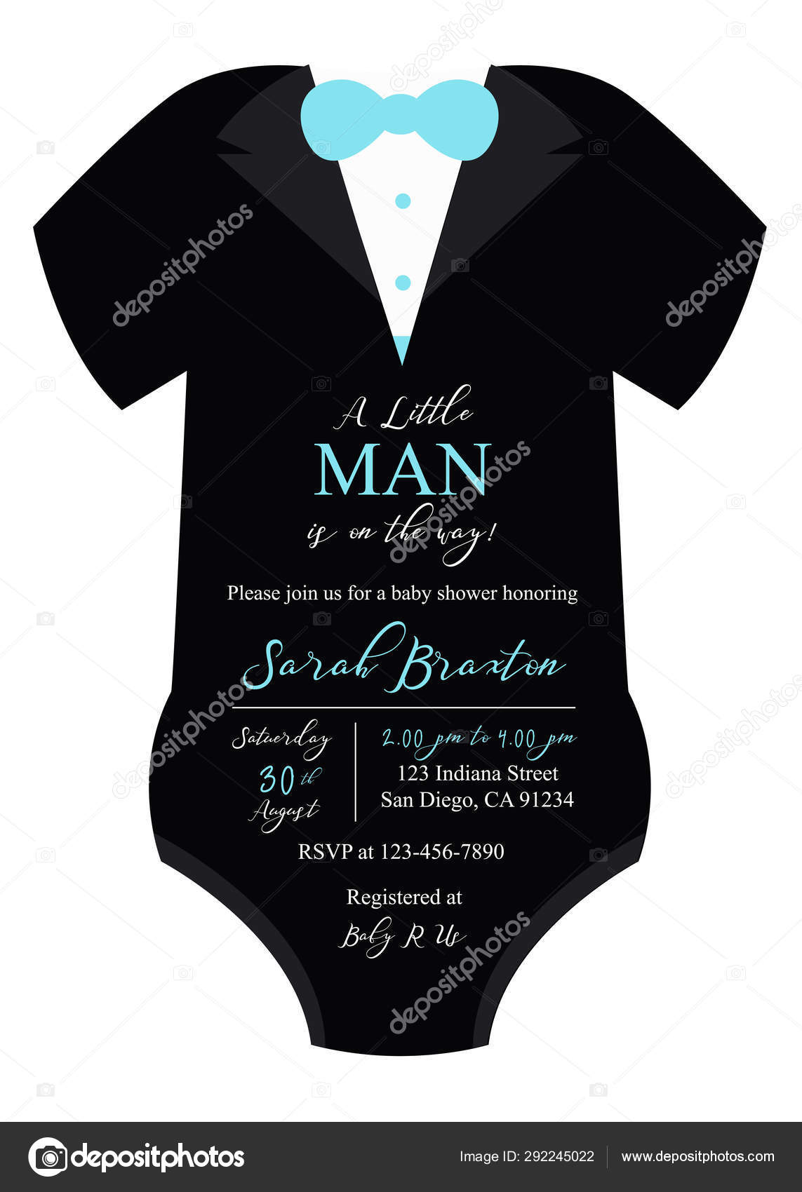 tuxedo baby shower invitations