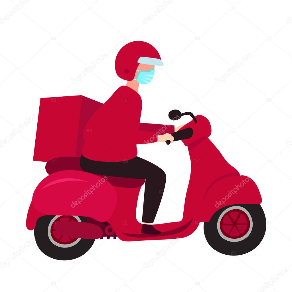 Vettoriale stockConsegna Cibo Uomo Motociclista Pick Order Postino Moto di  ©glossygirl21 #380880162, image size:1024x1024