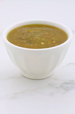 Retro vintage carrara mermer ayarı, bir spicey hafif sıcak lezzet tüm Meksika, Teksas-Meksika Tarifleri ve iki taraf için mükemmel ile esnaf Meksika domates sosu.