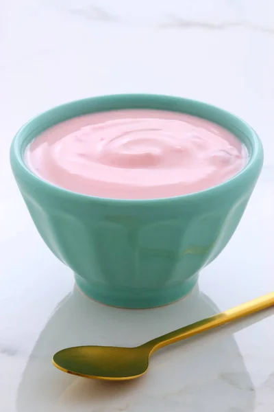 Köstlicher Französischer Pudding Joghurt Mit Allen Früchten Die Laufe Des — Stockfoto
