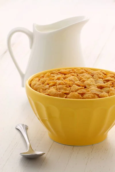 Leckere Und Nahrhafte Frühstück Cornflakes Auf Retro Vintage Styling — Stockfoto