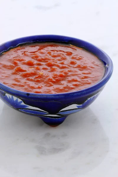 Kunsthandwerk Mexikanische Heiße Salsa Vintage Talavera Schüssel Mit Einem Köstlichen — Stockfoto