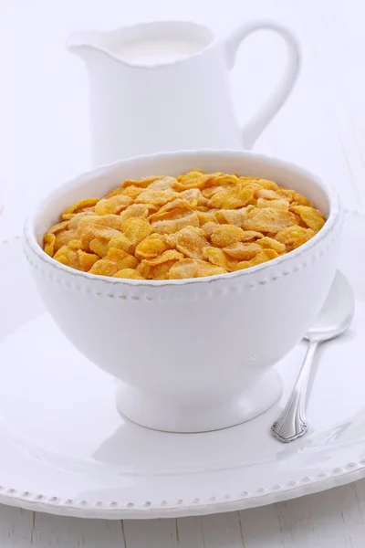 Leckere Und Nahrhafte Frühstück Cornflakes Auf Retro Vintage Styling — Stockfoto