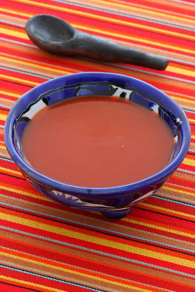 Artisan Mexican Hot Salsa Vintage Talavera Bowl Delicious Fresh Hot — Stock Photo, Image