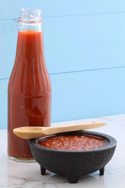 Řemeslník Mexické Hot Salsa Vintage Talavera Mísa Lahodné Čerstvé Svěží — Stock fotografie