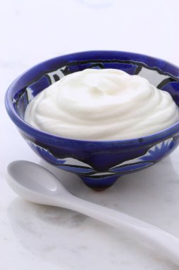 lezzetli ekşi kremalı Fransa, Rusya, Doğu Avrupa, Alman pişirme ve Meksika mutfağının geleneksel bir madde. pişmiş toprak veya talavera esnaf kase