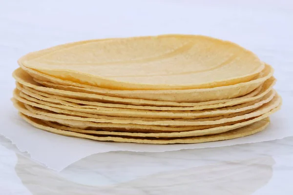 레트로 빈티지 대리석 멕시코와 텍사스 멕시코 조리법에 멕시코 옥수수 Tortillas — 스톡 사진