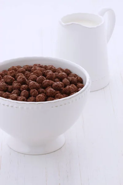 Delicioso Nutritivo Cereal Chocolate Trigo Integral Avena Sabroso Divertido Saludable — Foto de Stock