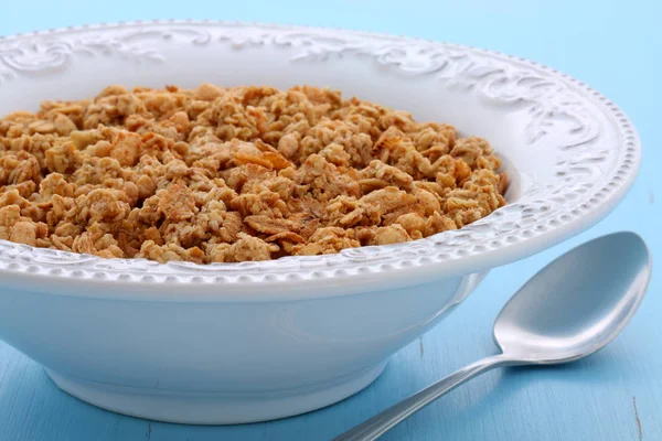 Läckra Och Näringsrika Organiska Rostade Frukostflingor Müsli Eller Granola Vintage — Stockfoto