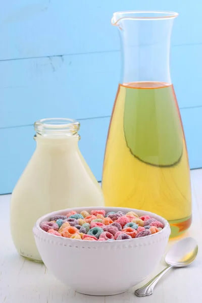 delicious and nutritious, cereal loops, with healthy organic milk