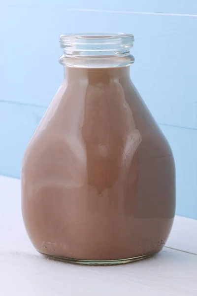 Délicieux Lait Chocolat Frais Sur Style Vintage — Photo